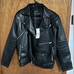 NWT Black Reason Faux Leather Jacket Size Men’s Small